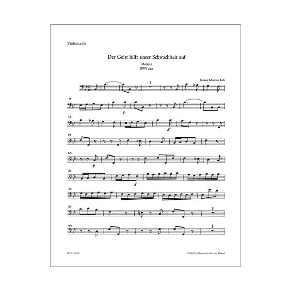 Der Geist hilft unser Schwachheit auf | Cello