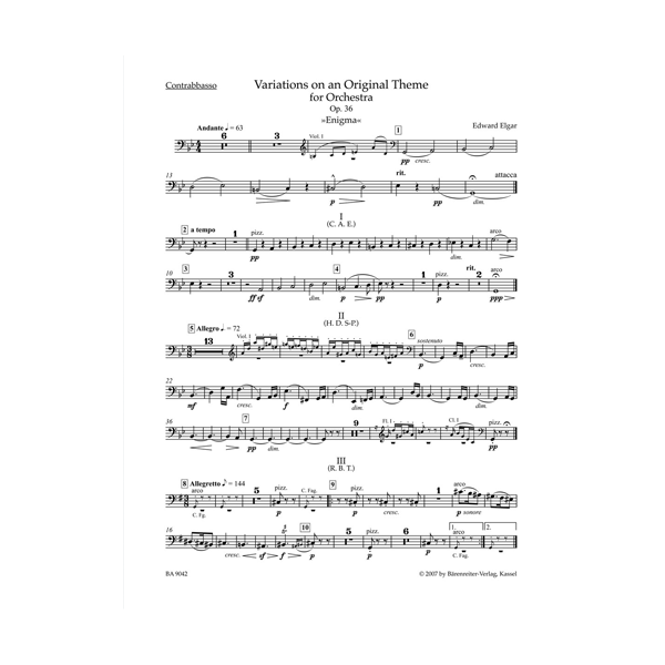 Variations on an Original Theme for Orchestra Enigma | Kontrabas