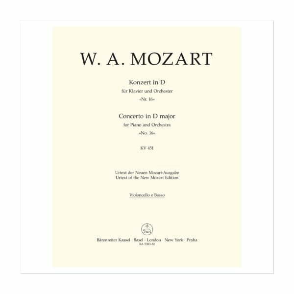 Concerto in D major for Piano and Orchestra No. 16 | Cello/Bas