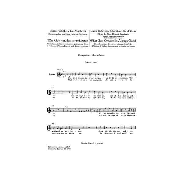 Was Gott tut, das ist wohlgetan | SATB