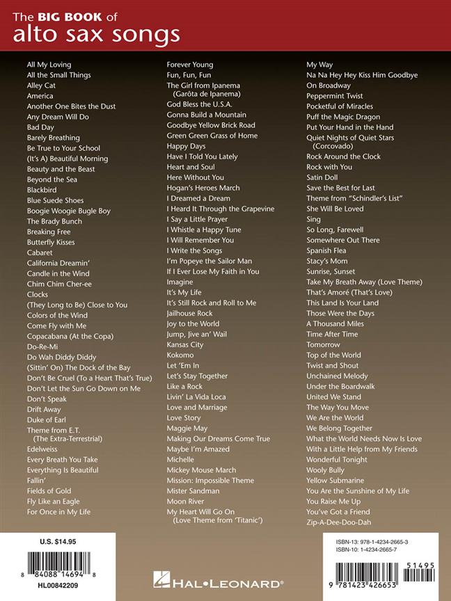 The Big Book of Alto Sax Songs - Bild 2